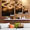 Designart - Brown Curved Waves Texture - Large abstract art
